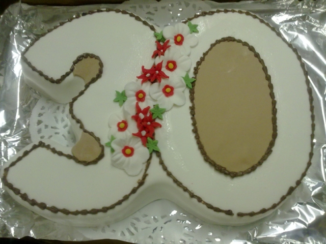 Torta v tvare čísla 2